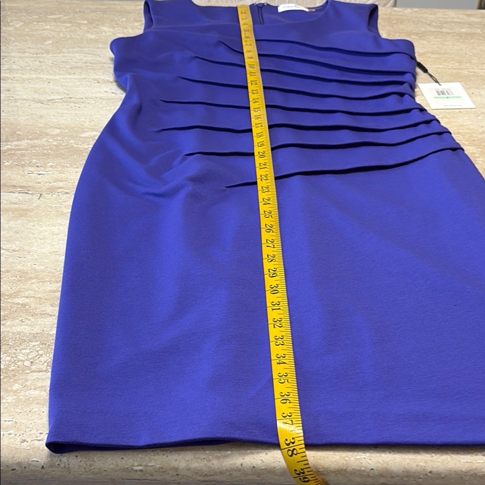 Calvin Klein Collection Blue Ruched Sheath Mini Dress-NWT - Picture 9 of 13